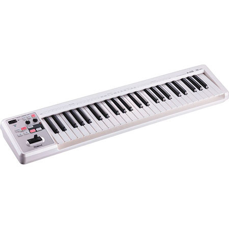 Roland A-49 MIDI Keyboard Controller, 49 Velocity Sensitive Keys, USB, White
