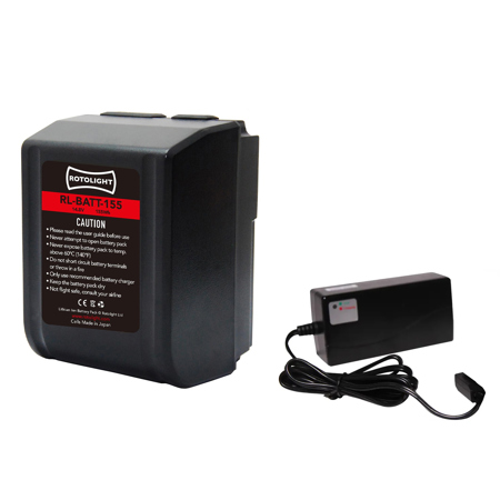 Rotolight RL-BATT-148 148Wh 14.8V 10Ah IP64 V-Mount Battery with D-Tap Charger