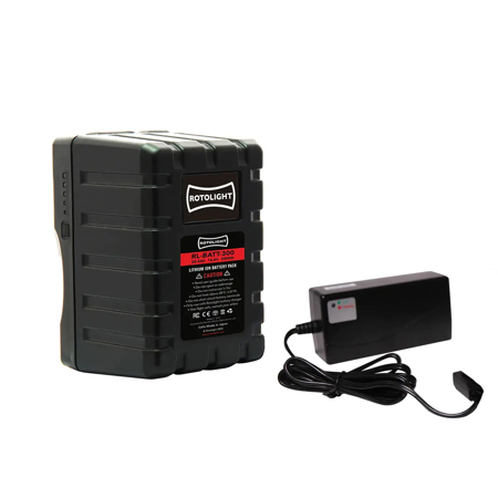 Rotolight RL-BATT-300 300Wh 14.4V 20.4Ah Li-Ion V-Mount Battery w/D-Tap Charger