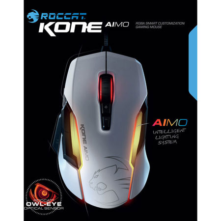 Roccat Kone Aimo RGBA Smart Customization Wired USB Gaming Mouse 12000 dpi White