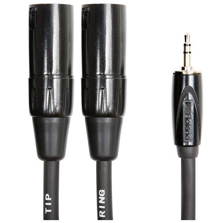 Roland Black Series 10' Balanced Interconnect Cable, 1/8" TRS to 2x XLR Male Connector