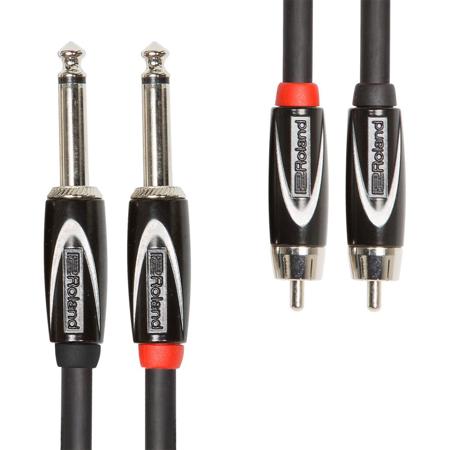 Roland Black Series 15' Dual Interconnect Cable, RCA to 1/4" Connector
