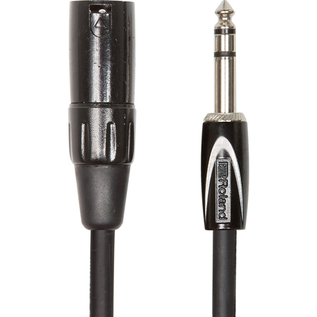 Roland Black Series 15' Balanced Interconnect Cable, 1/4" TRS Male to XLR Male Connector