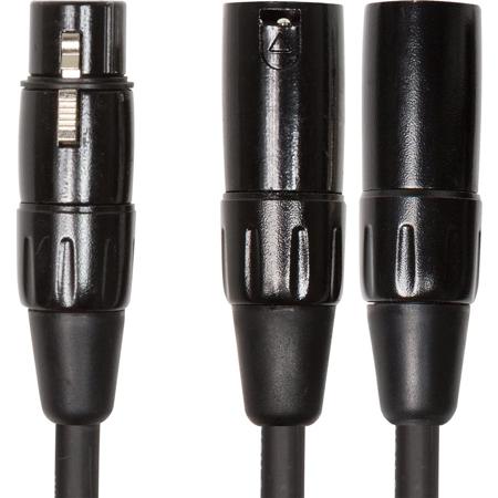 Roland Black Series 6" Interconnect Cable with XLR Female to Dual XLR Male Connectors