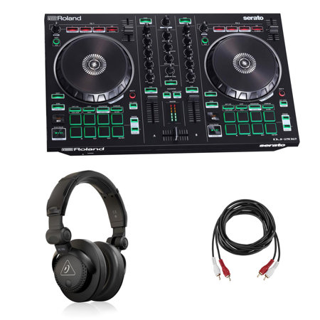 Roland DJ-202 2-Channel 4-Deck Serato DJ Controller W/Behringer Headphones/Cable