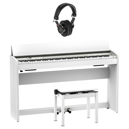 Roland F701 88 Key Digital Piano White with Bench Stand Headphones F701 WH HP