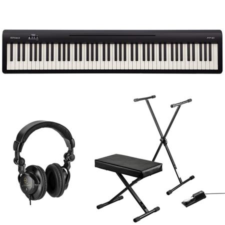 Roland FP-10 88-Key Digital Piano (Black) with Stand, Bench, Pedal &  Headphones