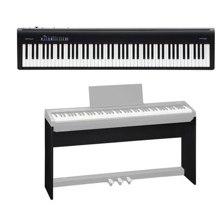Roland FP-30 Digital Piano (Black)- With Roland KSC-70 Custom Stand