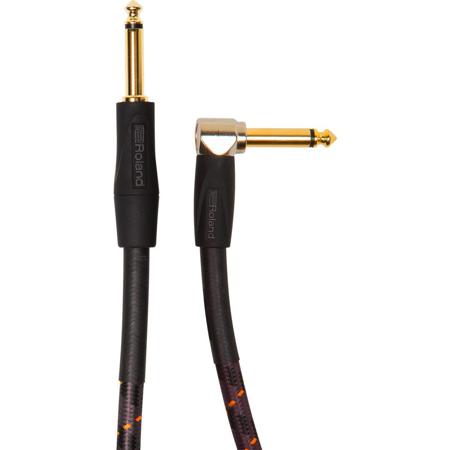 Roland Gold Series 10' Instrument Cable, Angled/Straight 1/4" Jack