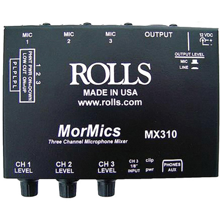 Rolls MX310 MorMics 3 Channel Mic Mixer/Combiner