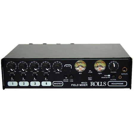MX422 4 Channel Professional Field Audio Mixer with Meters