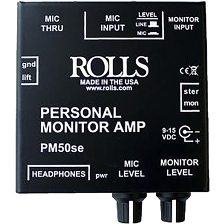Rolls PM50S Personal Monitor Amplifier with 90dB Signal to Noise Ratio, 20Hz - 20kHz Bandwidth