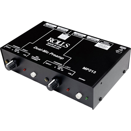 Rolls MP213 2-Channel Microphone Preamp, Black