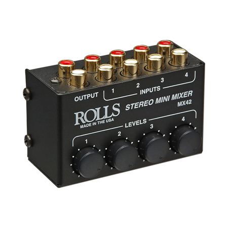 Rolls MX42 4-Channel Mini Stereo Line Mixer