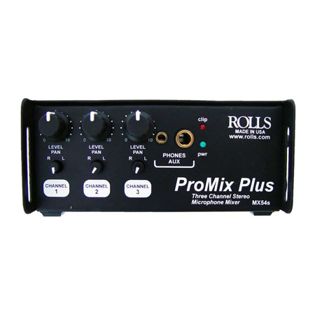 Rolls MX54s Promix Plus 3-Channel Stereo Microphone Mixer