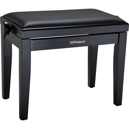 Roland Piano Bench with Cushioned Vinyl Seat, Satin Black