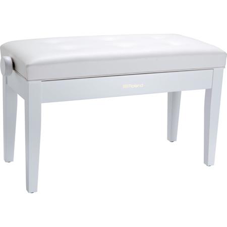 Roland RPB-D300 Duet Piano Bench with Cushioned Seat, Satin White