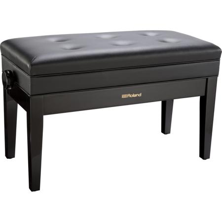 Roland RPB-D400 Duet Size Piano Bench with Vinyl Seat, Polished Ebony