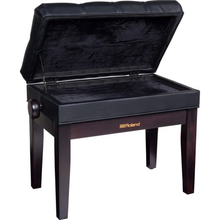 Roland RPB-500 Piano Bench, Adjustable Height (19.29" - 23.23"), Rosewood