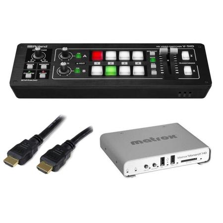 Roland V-1HD HD Video Switcher W/Matrox Monarch HD Device/25' HS HDMI Cable