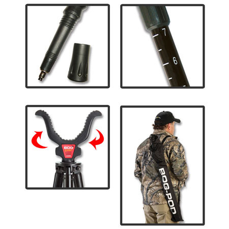 BOGgear RLD2 Aluminum Bipod Shooting Stick with 360 Degree Swivel Head
