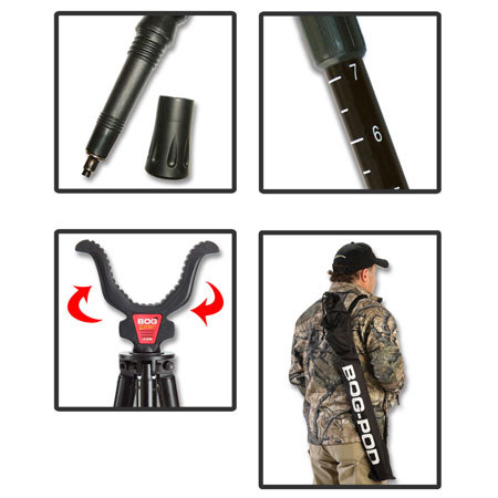 BOGgear RLD3 Tripod Shooting Stick, Extends to 68in