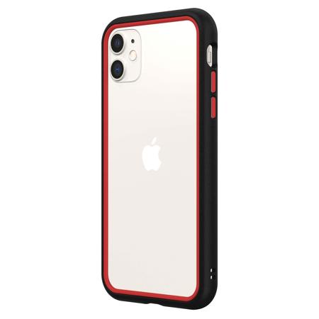 RhinoShield CrashGuard NX Case for iPhone 11/XR, Black Frame, Red Rim/Button