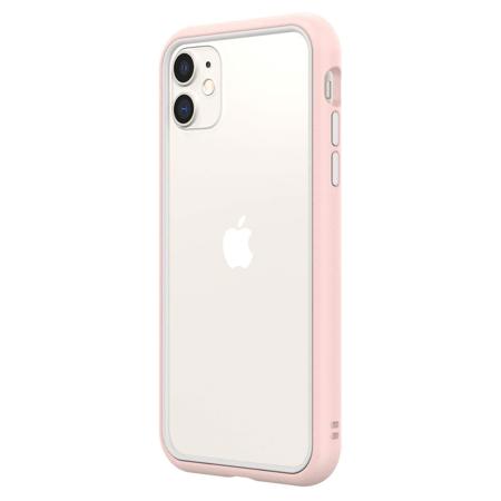RhinoShield CrashGuard NX Case for iPhone 11/XR, Blush Pink + White Rim/Button