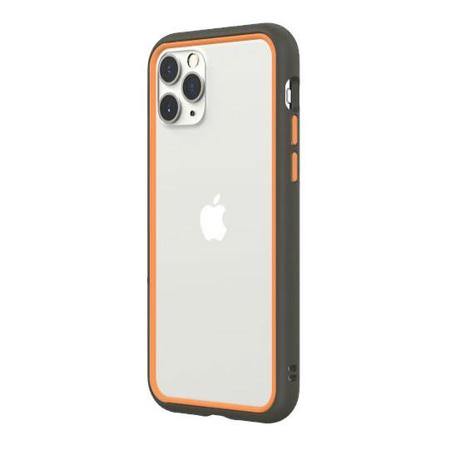 RhinoShield CrashGuard NX Case for iPhone 11/XR, Graphite + Orange Rim/Button