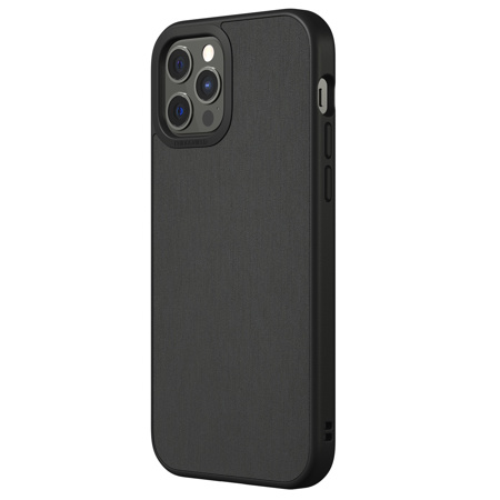 RhinoShield SolidSuit Protective Case for iPhone 12 Pro, Brushed Steel Black