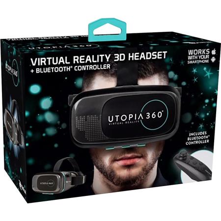 ReTrak Utopia 360 Degree VR 3D Headset with Bluetooth Controller, Earbuds