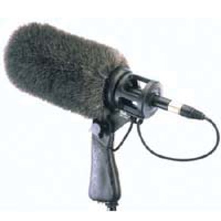 Rycote Softie with Mount & Camera Clamp Adapter, Long Hair Wind Diffusion, 18cm Long with Small Hole.