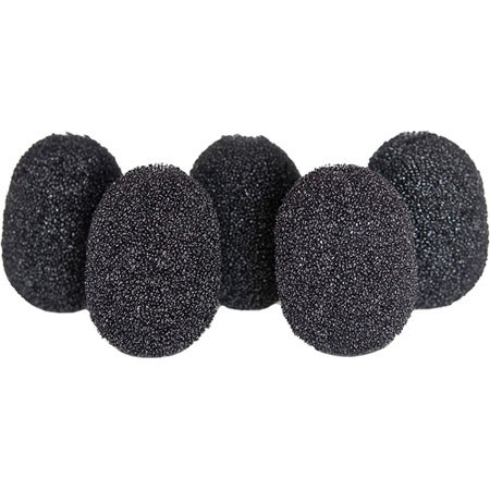 Rycote 105521 Lavalier Mic Foam, 50 Pack of 5, Black