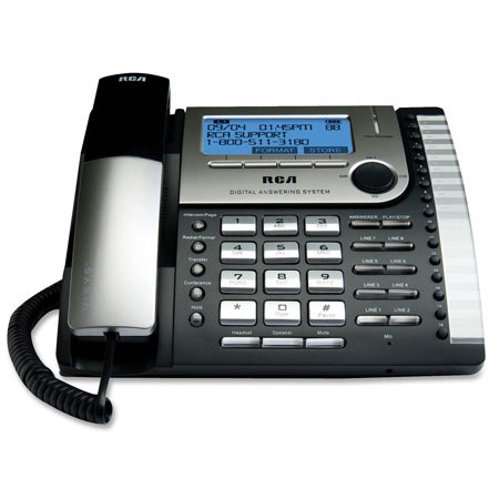 RCA 25825 8-line Operation Expandable Corded Phone Integrated Answering Machine