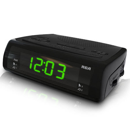 RCA RC105 Dual Wake Clock Radio with 0.9in Display