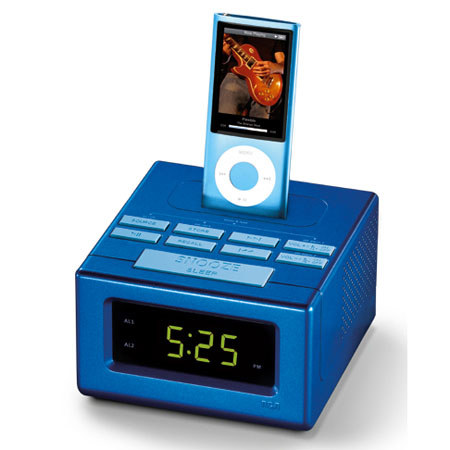 RCA RC130IBL Clock Radio Docking Station for iPhone,Blu
