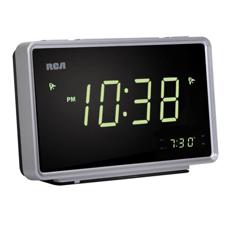 RCA RC140 Dual Alarm Clock Radio, Black