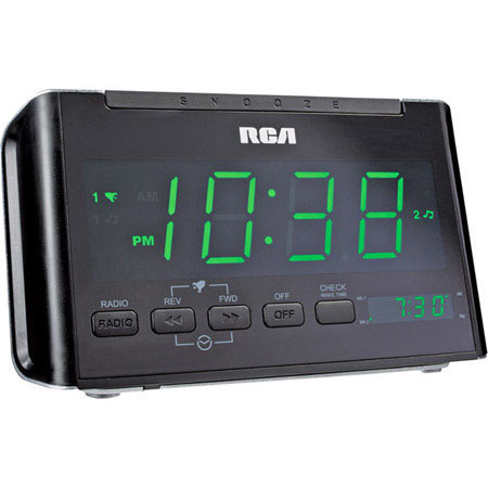RCA RC40 Alarm Clock AM/FM Radio, 1.4in Green LED
