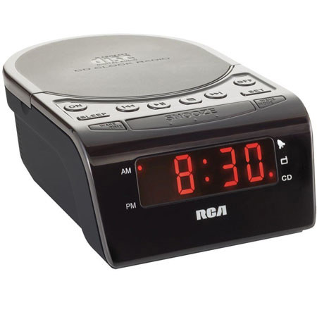 RCA RC5610 CD Clock Radio with Stereo Speakers, Black