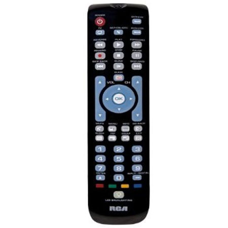 RCA Remote Control 4 Device Backlit Keypad, Gloss Black