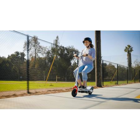 Razor E200S Seated Electric Scooter, 12mph Top Speed, White/Red