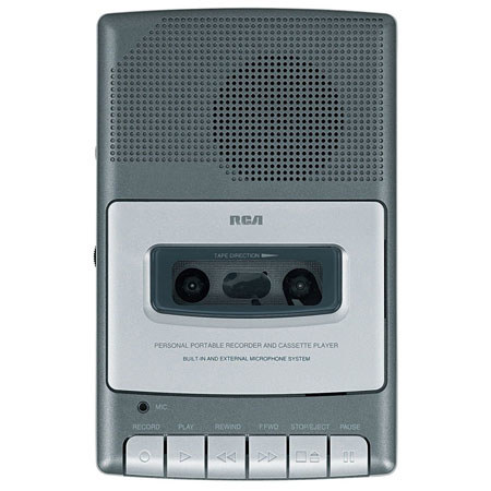 RCA RP3504 Cassette "Shoebox" Voice Recorder with Stand-Up Microphone