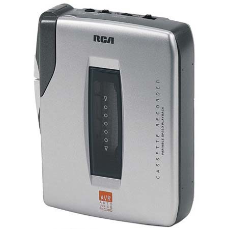RCA RP3536 Mini Cassette Voice Recorder, 5 Button Fn