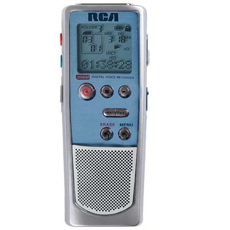 RCA RP5036 256 MB Digital Voice Recorder with USB, Built-In Flash Memory, MP3 Encoding, Variable Speed Playback, Automotive Voice Activated Record