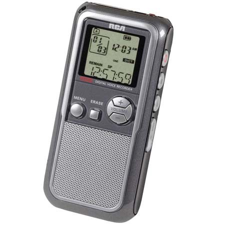 RCA RP5120 256 MB Digital Voice Recorder with USB, Built-In Flash Memory, 104 Hours of Recording, Variable Speed Playback