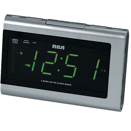 RCA RP5420 AM/FM Clock Radio with SmartSnooze, Dual Wake, Large LED Display, Line in for MP3 Players
