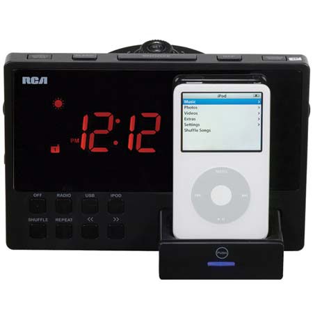 RCA RP5502i AM/FM Clock Radio with Universal Dock for iPod & Large LED Display