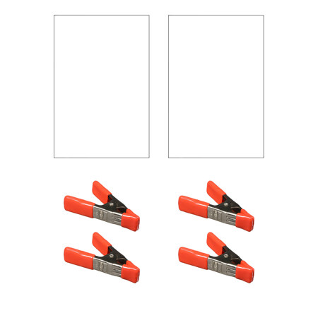 Savage 11x14" TruWhite Presentation Mount Board, 200-Pack with 4x 1-1/4x1" Clamp