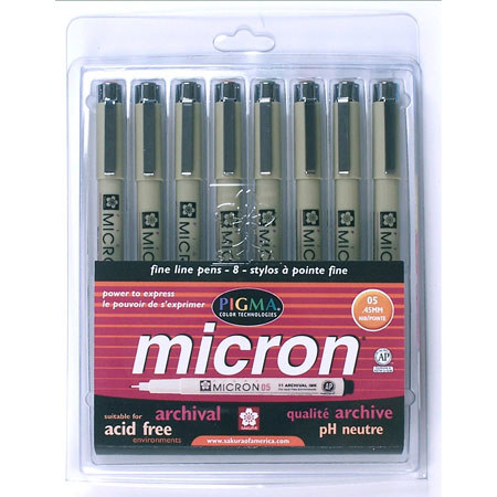 Sakura of America Pigma Micron 05 Pen, 8 Pack