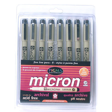 Sakura of America Pigma Micron 01 Pen, 8 Pack
